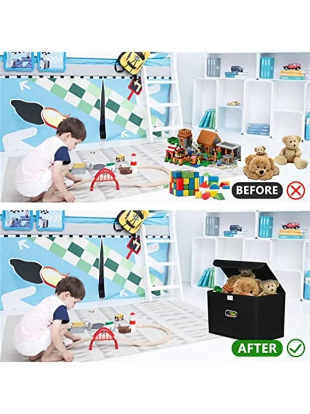 3 Fabric Storage Cube Bins Foldable Organizer Container Collapsible